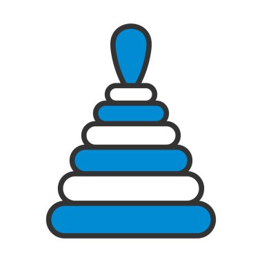 Piramit Oyuncak Simgesi. Renk Doldurma Tasarımı ile Düzenlenebilir Kalın Tasarım. Vektör İllüstrasyonu.