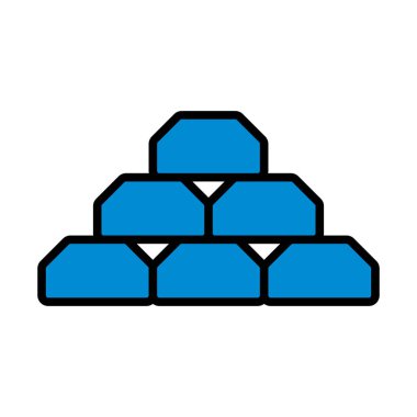 Altın Bulyon Simgesi. Renk Doldurma Tasarımı ile Düzenlenebilir Kalın Tasarım. Vektör İllüstrasyonu.