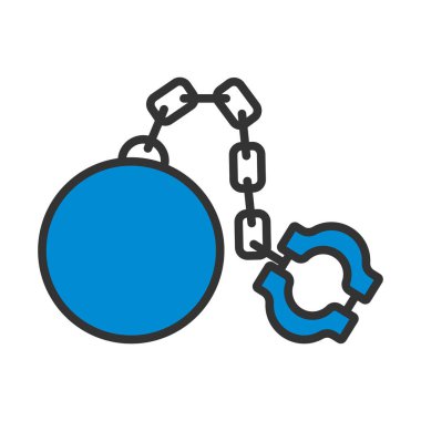 Top ikonlu fetter. Renk Doldurma Tasarımı ile Düzenlenebilir Kalın Tasarım. Vektör İllüstrasyonu.