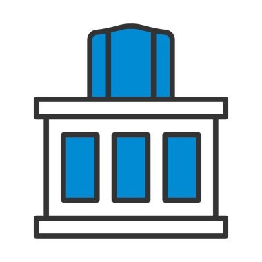 Yargıç Masa Simgesi. Renk Doldurma Tasarımı ile Düzenlenebilir Kalın Tasarım. Vektör İllüstrasyonu.