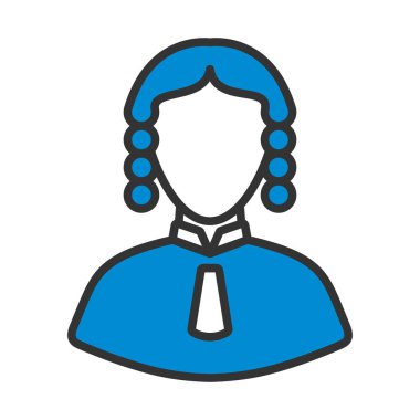 Yargıç Icon. Renk Doldurma Tasarımı ile Düzenlenebilir Kalın Tasarım. Vektör İllüstrasyonu.