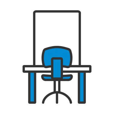 Berber dükkanı ikonu. Renk Doldurma Tasarımı ile Düzenlenebilir Kalın Tasarım. Vektör İllüstrasyonu.