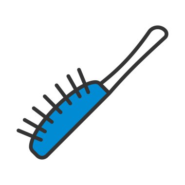 Saç fırçası ikonu. Renk Doldurma Tasarımı ile Düzenlenebilir Kalın Tasarım. Vektör İllüstrasyonu.