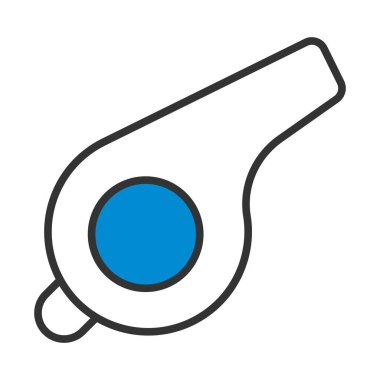 Islık Simgesi. Renk Doldurma Tasarımı ile Düzenlenebilir Kalın Tasarım. Vektör İllüstrasyonu.