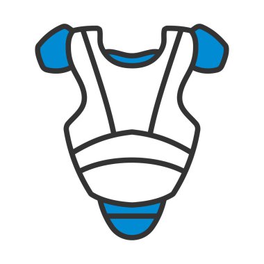 Beyzbol Sandığı Koruyucusu Simgesi. Renk Doldurma Tasarımı ile Düzenlenebilir Kalın Tasarım. Vektör İllüstrasyonu.