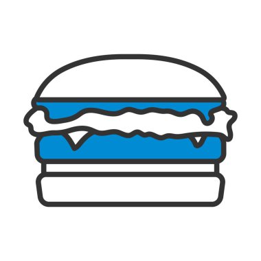 Hamburger ikonu. Renk Doldurma Tasarımı ile Düzenlenebilir Kalın Tasarım. Vektör İllüstrasyonu.