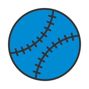 Beyzbol topu ikonu. Renk Doldurma Tasarımı ile Düzenlenebilir Kalın Tasarım. Vektör İllüstrasyonu.