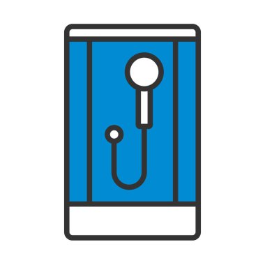 Duş Simgesi. Renk Doldurma Tasarımı ile Düzenlenebilir Kalın Tasarım. Vektör İllüstrasyonu.