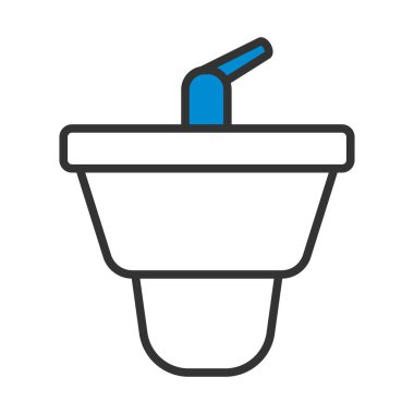 Bidet Simgesi. Renk Doldurma Tasarımı ile Düzenlenebilir Kalın Tasarım. Vektör İllüstrasyonu.