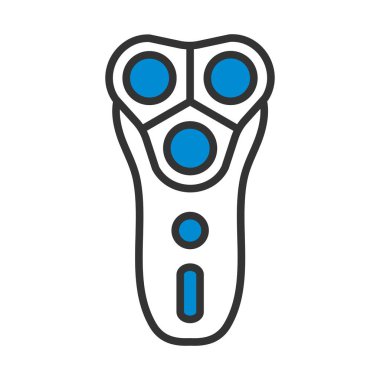 Elektrikli Tıraş Simgesi. Renk Doldurma Tasarımı ile Düzenlenebilir Kalın Tasarım. Vektör İllüstrasyonu.