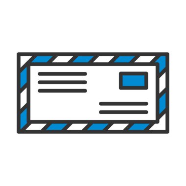 Mektup Simgesi. Renk Doldurma Tasarımı ile Düzenlenebilir Kalın Tasarım. Vektör İllüstrasyonu.