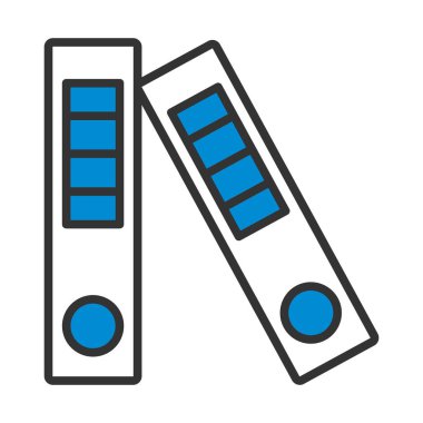 Klipsli klasörlerin simgesi. Renk Doldurma Tasarımı ile Düzenlenebilir Kalın Tasarım. Vektör İllüstrasyonu.