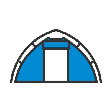 Turistik Çadır ikonu. Renk Doldurma Tasarımı ile Düzenlenebilir Kalın Tasarım. Vektör İllüstrasyonu.