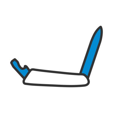 Katlanan Çakı Simgesi. Renk Doldurma Tasarımı ile Düzenlenebilir Kalın Tasarım. Vektör İllüstrasyonu.