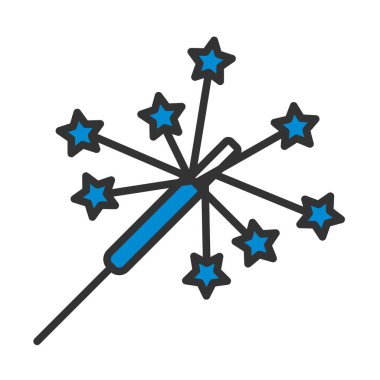 Parti Sparkler Simgesi. Renk Doldurma Tasarımı ile Düzenlenebilir Kalın Tasarım. Vektör İllüstrasyonu.