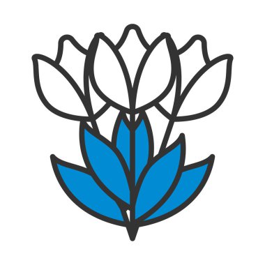 Fiyonklu lale buket ikonu. Renk Doldurma Tasarımı ile Düzenlenebilir Kalın Tasarım. Vektör İllüstrasyonu.