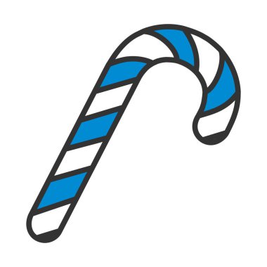 Çubuk Şeker Simgesi. Renk Doldurma Tasarımı ile Düzenlenebilir Kalın Tasarım. Vektör İllüstrasyonu.