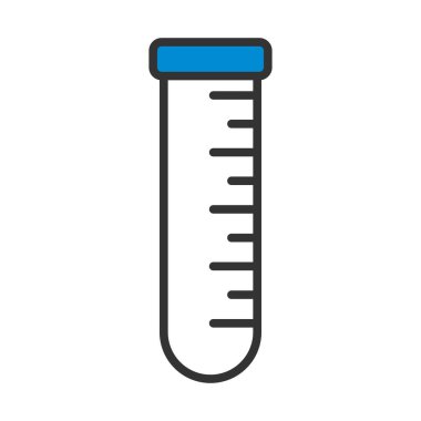 Kimya ikonu deney şişesi. Renk Doldurma Tasarımı ile Düzenlenebilir Kalın Tasarım. Vektör İllüstrasyonu.
