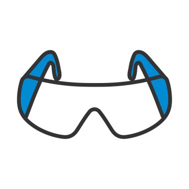 Kimya Koruyucu Göz Giysisi Simgesi. Renk Doldurma Tasarımı ile Düzenlenebilir Kalın Tasarım. Vektör İllüstrasyonu.