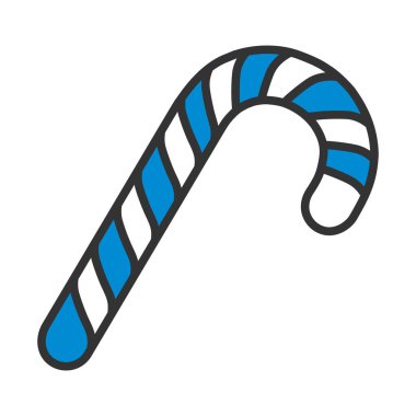 Çubuk Şeker Simgesi. Renk Doldurma Tasarımı ile Düzenlenebilir Kalın Tasarım. Vektör İllüstrasyonu.