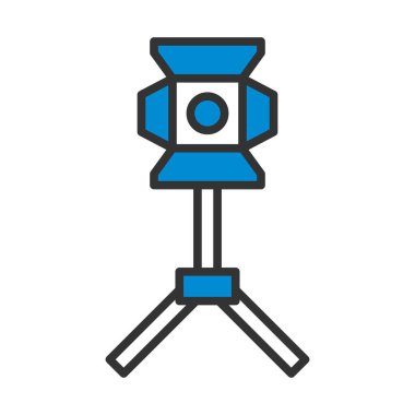 Sahne Projektörü Simgesi. Renk Doldurma Tasarımı ile Düzenlenebilir Kalın Tasarım. Vektör İllüstrasyonu.