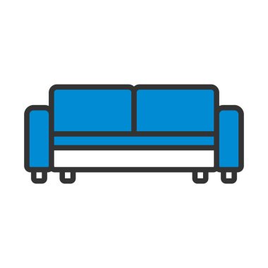 Sinema Kanepesi Simgesi. Renk Doldurma Tasarımı ile Düzenlenebilir Kalın Tasarım. Vektör İllüstrasyonu.