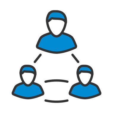 İş Takımı Simgesi. Renk Doldurma Tasarımı ile Düzenlenebilir Kalın Tasarım. Vektör İllüstrasyonu.