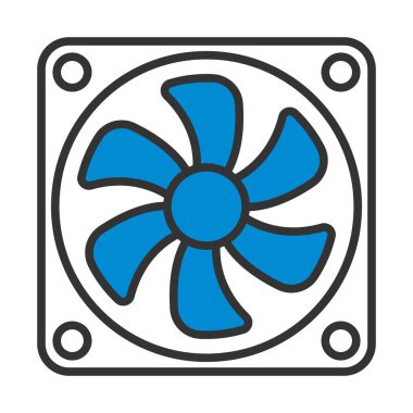 Fan Simgesi. Renk Doldurma Tasarımı ile Düzenlenebilir Kalın Tasarım. Vektör İllüstrasyonu.