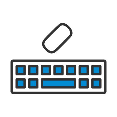 Klavye Simgesi. Renk Doldurma Tasarımı ile Düzenlenebilir Kalın Tasarım. Vektör İllüstrasyonu.