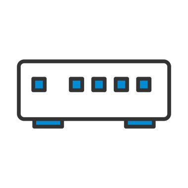 Ethernet Switch Icon. Editable Bold Outline With Color Fill Design. Vector Illustration. clipart