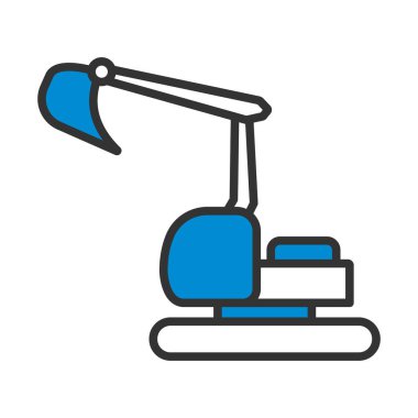 İnşaat Buldozer Simgesi. Renk Doldurma Tasarımı ile Düzenlenebilir Kalın Tasarım. Vektör İllüstrasyonu.