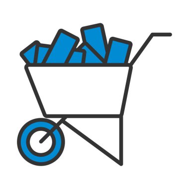 İnşaat Arabası Simgesi. Renk Doldurma Tasarımı ile Düzenlenebilir Kalın Tasarım. Vektör İllüstrasyonu.