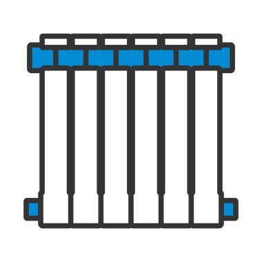 Radyatör Simgesi. Renk Doldurma Tasarımı ile Düzenlenebilir Kalın Tasarım. Vektör İllüstrasyonu.
