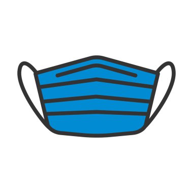 Tıbbi yüz maskesi simgesi. Renk Doldurma Tasarımı ile Düzenlenebilir Kalın Tasarım. Vektör İllüstrasyonu.