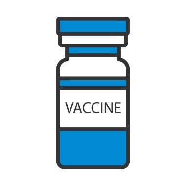 Covid Aşı Simgesi. Renk Doldurma Tasarımı ile Düzenlenebilir Kalın Tasarım. Vektör İllüstrasyonu.