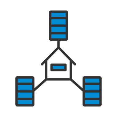 Veritabanı Simgesi. Renk Doldurma Tasarımı ile Düzenlenebilir Kalın Tasarım. Vektör İllüstrasyonu.