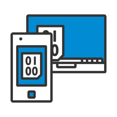 Veri Simgesi Değiştirme. Renk Doldurma Tasarımı ile Düzenlenebilir Kalın Tasarım. Vektör İllüstrasyonu.