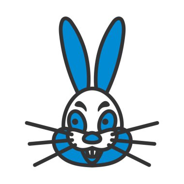 Easter Rabbit Icon. Editable Bold Outline With Color Fill Design. Vector Illustration.