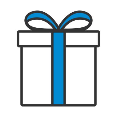 Gift Box Icon. Editable Bold Outline With Color Fill Design. Vector Illustration.
