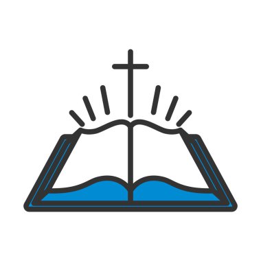 Holly Bible Icon. Editable Bold Outline With Color Fill Design. Vector Illustration.