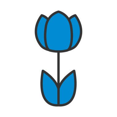 Spring Flower Icon. Editable Bold Outline With Color Fill Design. Vector Illustration.