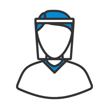 Yüz Kalkanı Simgesi. Renk Doldurma Tasarımı ile Düzenlenebilir Kalın Tasarım. Vektör İllüstrasyonu.