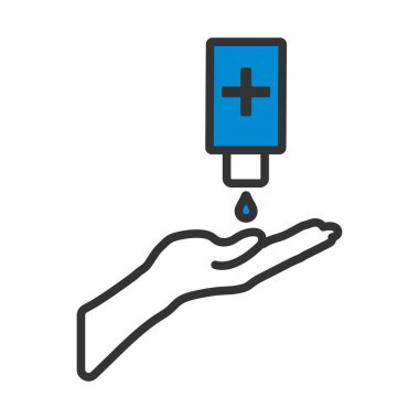 El ikonlu dezenfektan. Renk Doldurma Tasarımı ile Düzenlenebilir Kalın Tasarım. Vektör İllüstrasyonu.