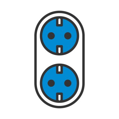 AC Ayrıştırıcı Simgesi. Renk Doldurma Tasarımı ile Düzenlenebilir Kalın Tasarım. Vektör İllüstrasyonu.