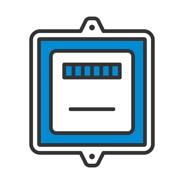 Electric Meter Icon Editable Bold Outline Color Fill Design Vector — Stock Vector