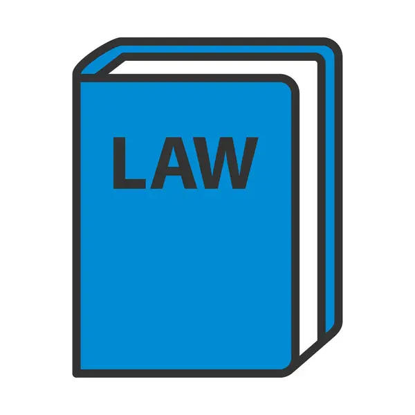 法律书籍图标 可编辑的带有彩色填充设计的大胆轮廓 病媒图解 免版税图库插图