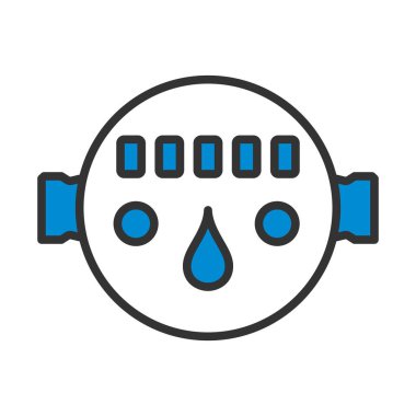 Su sayacı simgesi. Renk Doldurma Tasarımı ile Düzenlenebilir Kalın Tasarım. Vektör İllüstrasyonu.