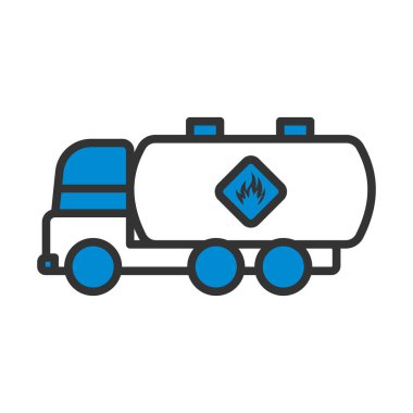Fuel Tank Truck Icon. Editable Bold Outline With Color Fill Design. Vector Illustration. clipart