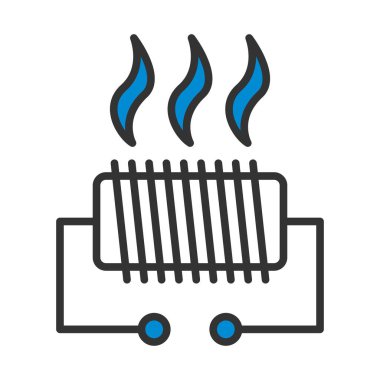 Elektrikli ısıtıcı simgesi. Renk Doldurma Tasarımı ile Düzenlenebilir Kalın Tasarım. Vektör İllüstrasyonu.