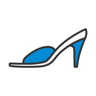 Kadın Pom-pon Ayakkabı Simgesi. Renk Doldurma Tasarımı ile Düzenlenebilir Kalın Tasarım. Vektör İllüstrasyonu.